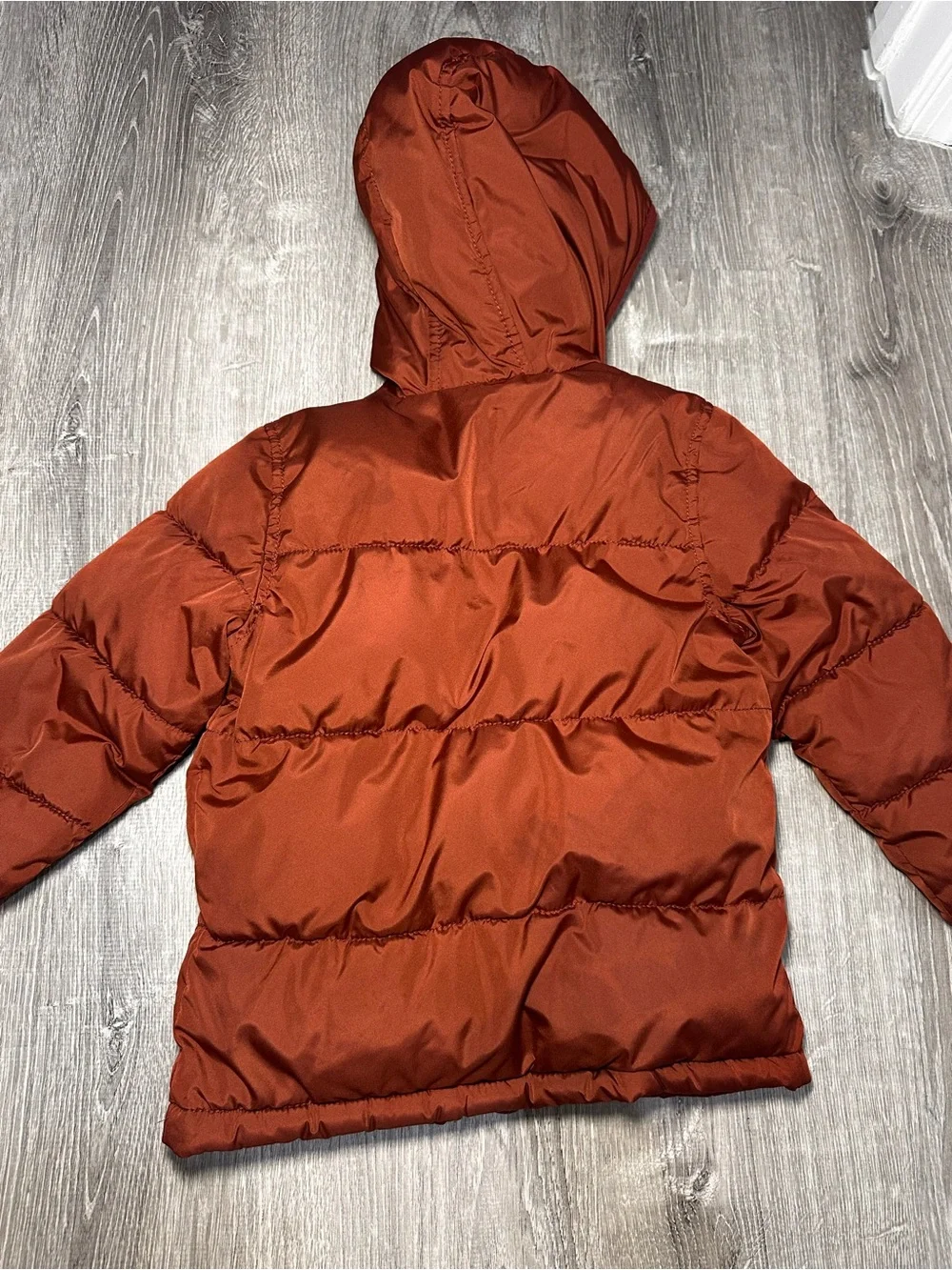 Old Navy Kids Rust Orange Puffer Jacket with Hood